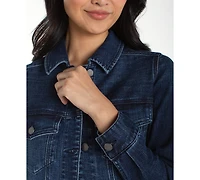 Liverpool Los Angeles Petite Button-Front Trucker Jacket
