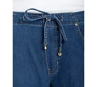 Liverpool Los Angeles Women's Mid Rise Tie Waist Wide Leg Pants