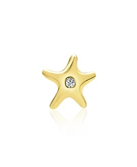 Bling Jewelry Tiny Nautical Starfish 14K Gold Cartilage Ear Lobe Piercing Stud Earring 1 Pcs
