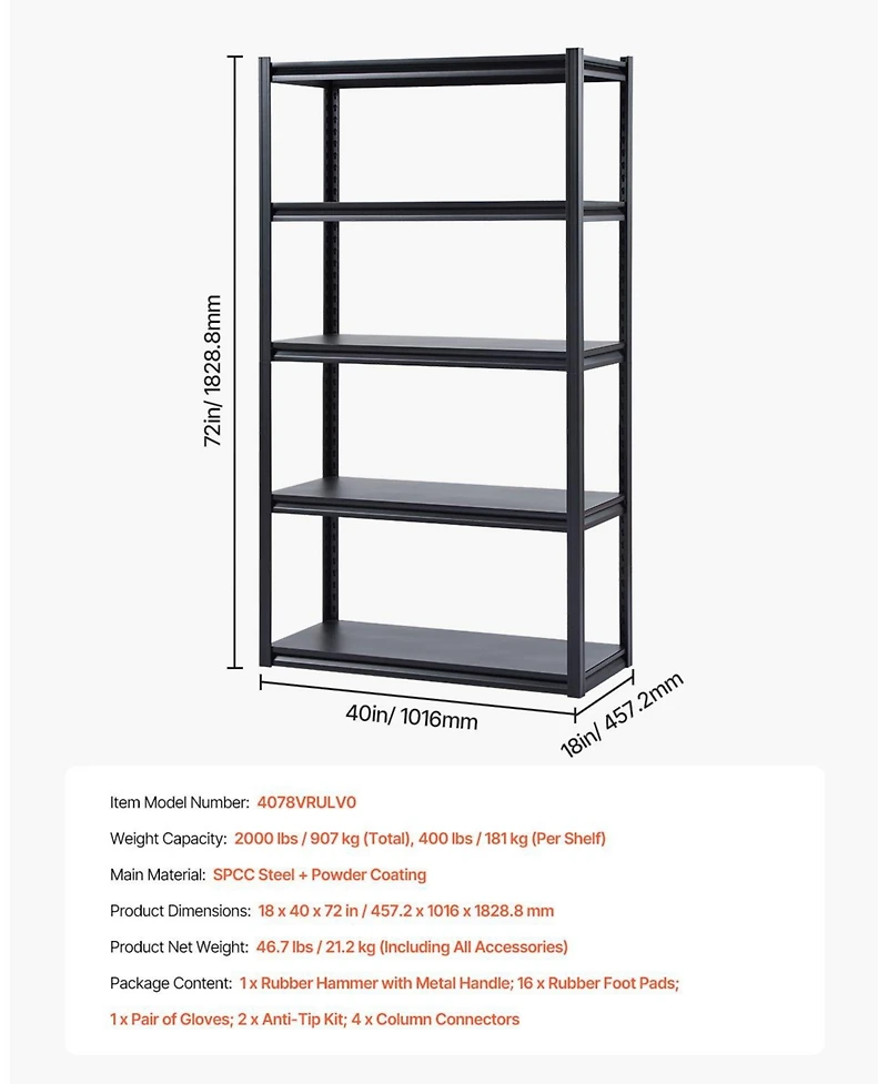 Mecale 5-Tier Storage Shelves