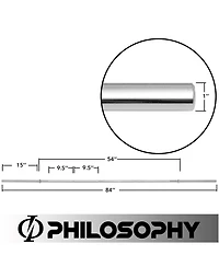 Philosophy Gym 1" Standard Weightlifting Barbell, 7 Ft Straight Bar with Smooth Sleeves