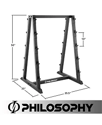 Philosophy Gym 10-Bar Fixed Barbell Weight Rack - Heavy-Duty Storage Holder for Straight & Ez Curl Pre-Weighted Bars
