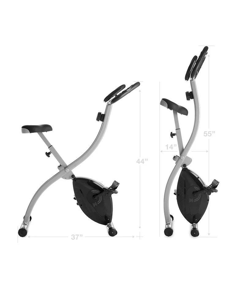 Node Fitness Indoor Cycling Bike - Folding, Upright Stationary Exercise Cycle with Magnetic Resistance