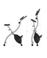 Node Fitness Indoor Cycling Bike - Folding, Upright Stationary Exercise Cycle with Magnetic Resistance