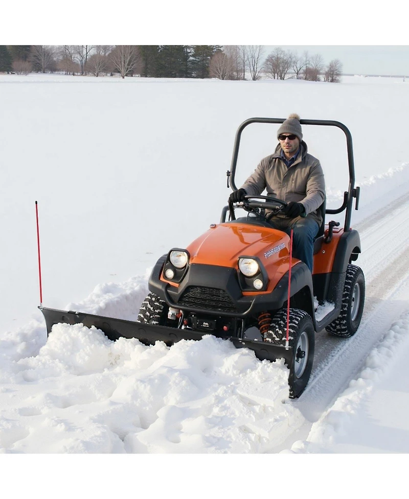 Mecale Snow Plow Blade Kit, 43"-60" Adjustable Width, Universal Atv/Utv Mount, Rubber Flaps, Heavy-Duty Steel