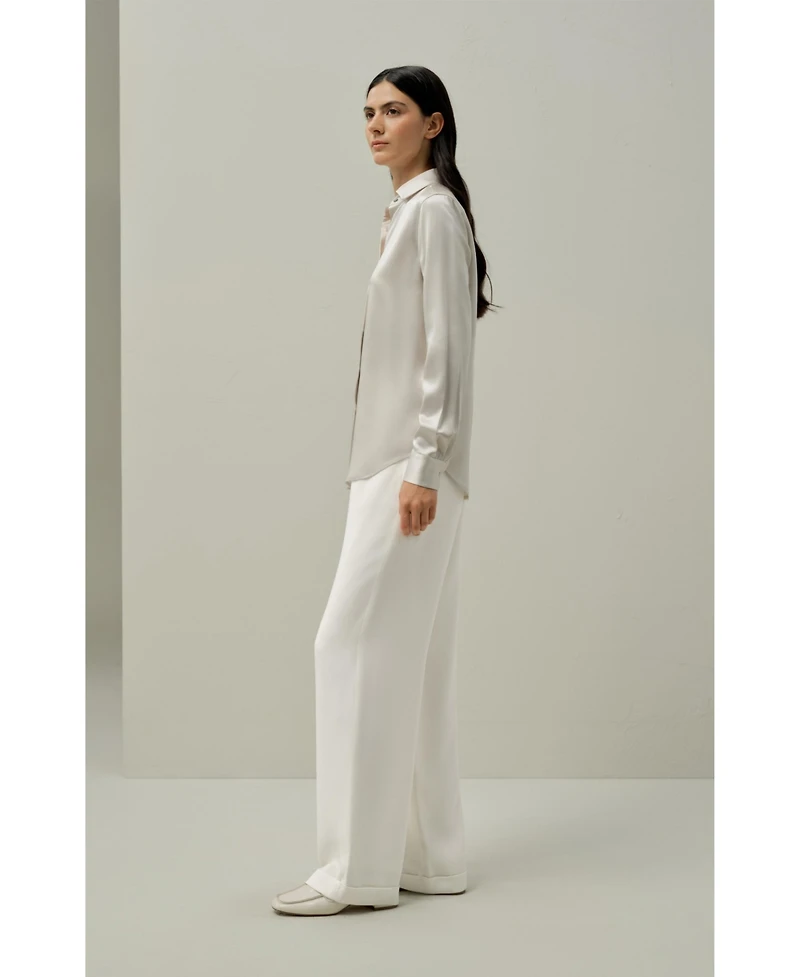 Lilysilk Women's Spread Collar Silk Shirt