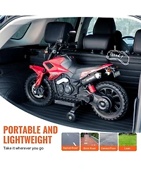 Sugift 12V Kids Electric Motorcycle with Detachable Training Wheels