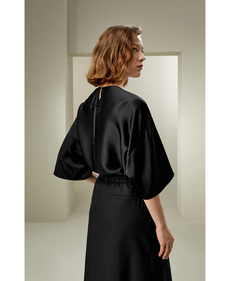 Lilysilk Women's Relaxed Silk Crewneck Blouse