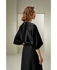 Lilysilk Women's Relaxed Silk Crewneck Blouse