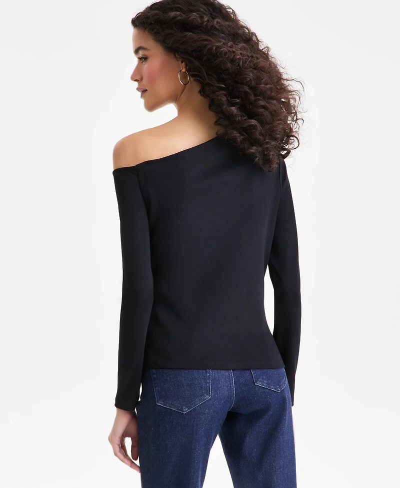 I.n.c. International Concepts Women's Long Sleeve Off-the-Shoulder Knit Top, Macy's Exclusive