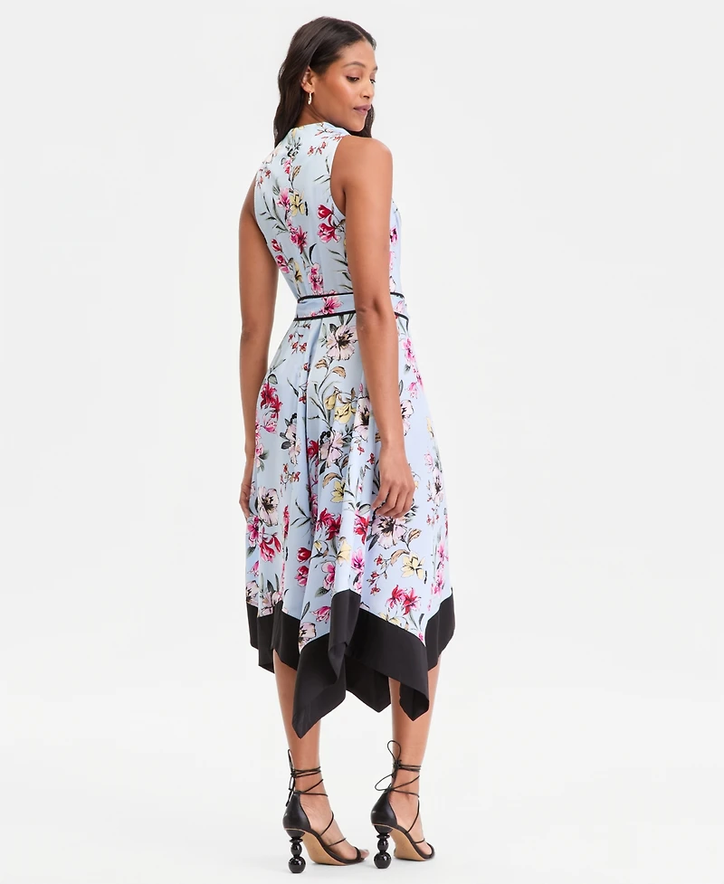 I.n.c. International Concepts Women's Sleeveless Floral Cowl-Neck Dress, Macy's Exclusive