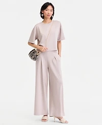 I.n.c. International Concepts Women's Off-Duty Pleat-Front Wide-Leg Sweatpants