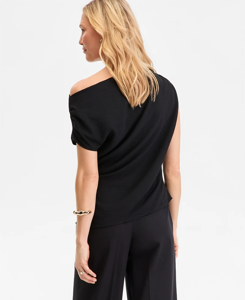 I.n.c. International Concepts Women's Short Sleeve Asymmetric Blouse, Macy's Exclusive