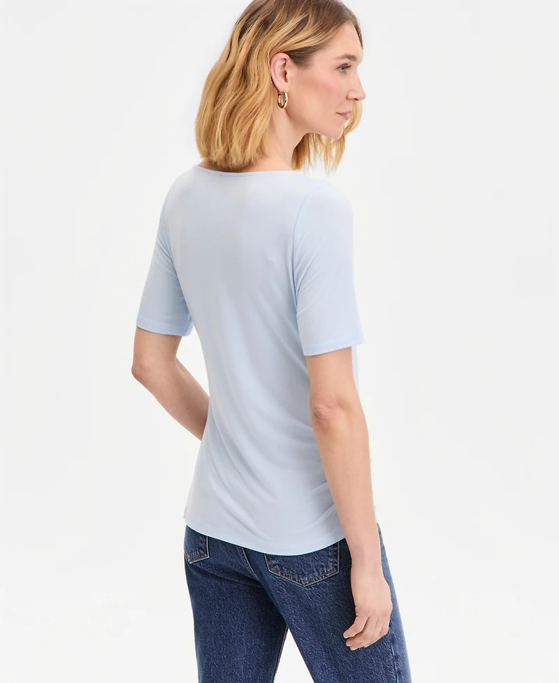 I.n.c. International Concepts Women's Luxe-Layering Jersey Boat-Neck Short-Sleeve Top, Macy's Exclusive