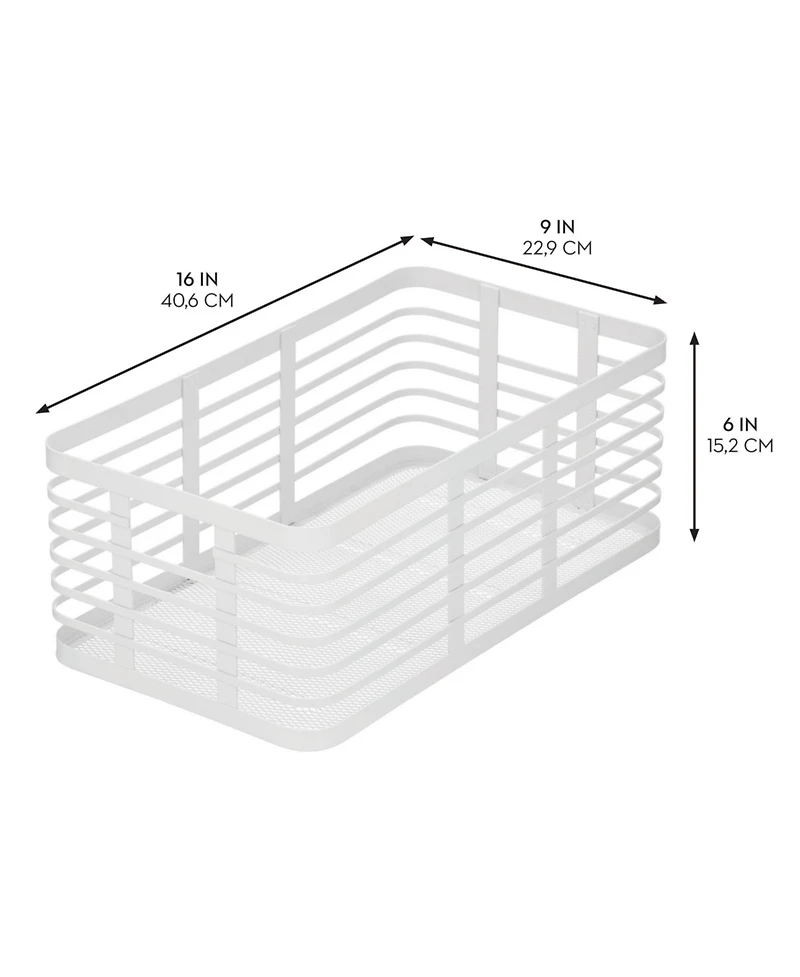 Metal Pantry Basket with Handles - Set of 2