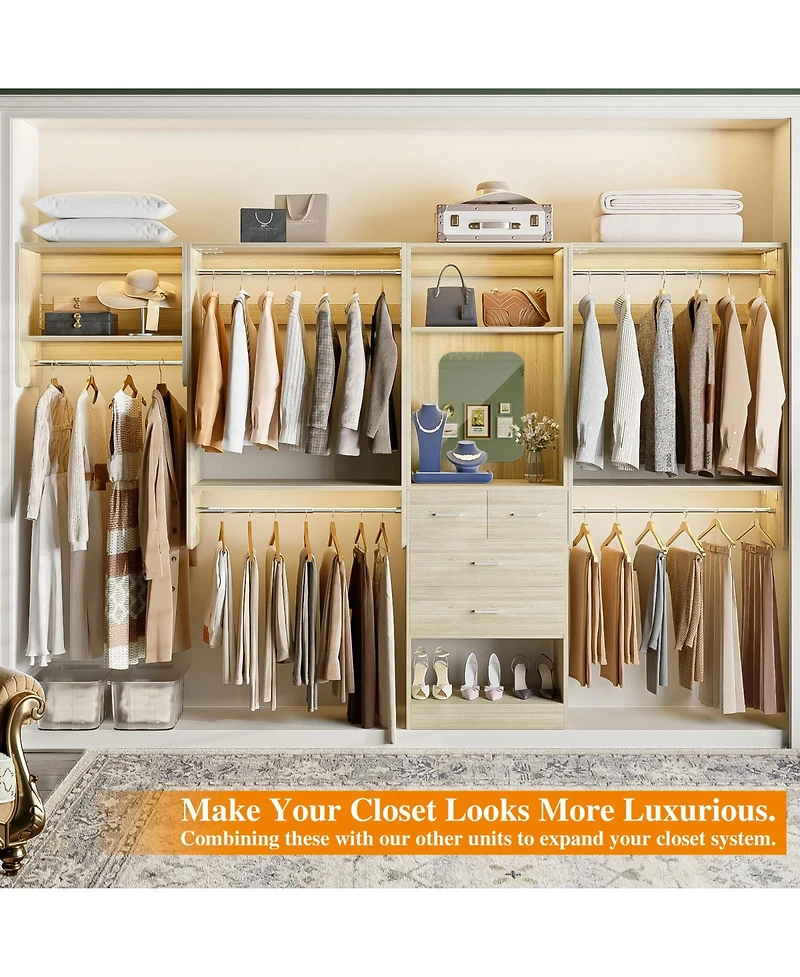 Aheaplus 23.6'' - 94.4'' Hanging Closet System Starter Kit