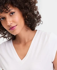 I.n.c. International Concepts Women's Cap-Sleeve V-Neck T-Shirt, Macy's Exclusive