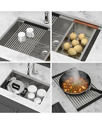 flynama Undermount Workstation Kitchen Sink Single Bowl 16 Gauge Stainless Steel