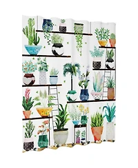 Slickblue 72-in. Watercolor Plants Botanical Floral Flower Pots Succulents Shower Curtain
