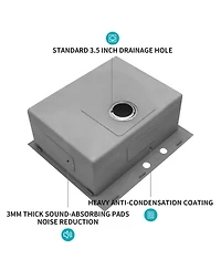 flynama 25x22x10inch Stainless Steel Kitchen Sink Drop In Single Bowl 16 Gauge Deep Basin