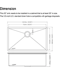 flynama 32x19inch Gunmetal Black Undermount Workstation Sink 16 Gauge 304 Stainless Steel 10 Inch Deep with Full Accessories