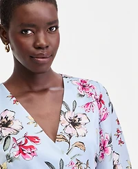 I.n.c. International Concepts Women's Long Sleeve Printed Wrap Blouse, Macy's Exclusive