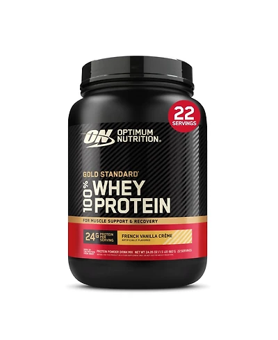 Optimum Nutrition, Gold Standard 100% Whey Protein Powder, French Vanilla Creme, 1.5lb Tub