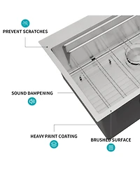 flynama huluwat 33x22x10inch Kitchen Sink Drop In Workstation Stainless Steel 16 Gauge Dual Tier Ledge