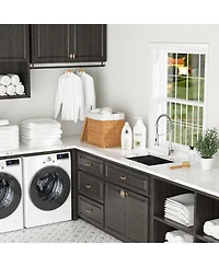 flynama huluwat 24x18x12 Inch Undermount Gunmetal Black Laundry Utility Sink 16 Gauge T304 Stainless Steel Deep Single Bowl