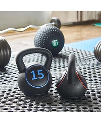 BalanceFrom Wide Grip Kettlebell Fitness Exercise Weights, 5, 10, and 15 Pounds
