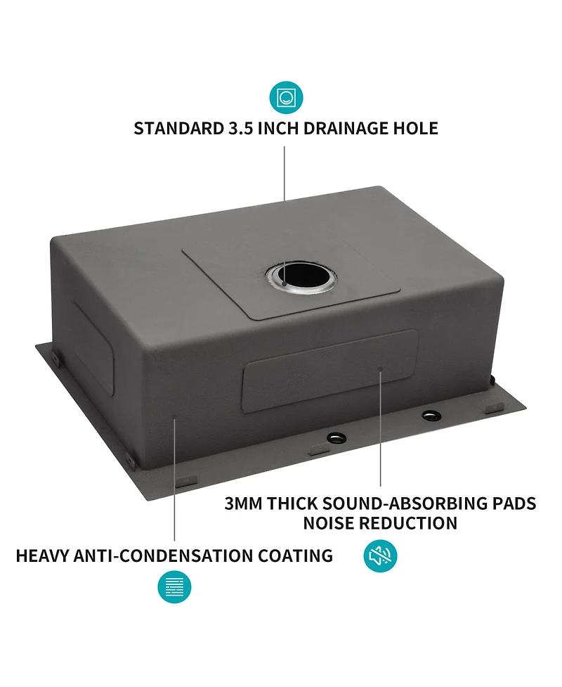 flynama 30x22x10 Inch Drop In Single Bowl Topmount Kitchen Sink 16 Gauge T304 Stainless Steel With Dish Grid Drain Assembly Drying Rack