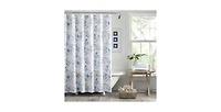Slickblue 72-Inch Tropical Botanical Floral Cotton Shower Curtain