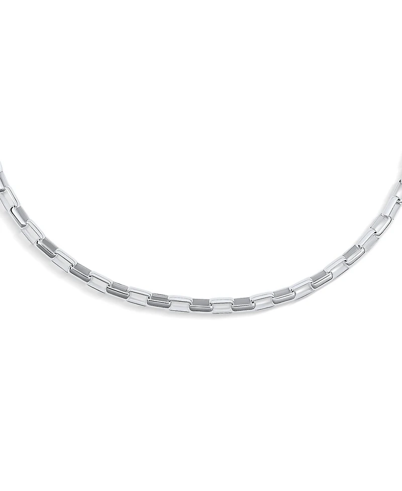 Bling Jewelry Solid .925 Sterling Silver 5MM Paper Clip Link Chain Necklace Made In Italy 20 Inch