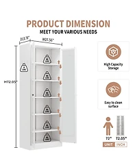Boyel Living Metal Kitchen Pantry Cabinet - Storage with 5 Adjustable Shelves, Freestanding Cabinet for Kitchen, Living Room