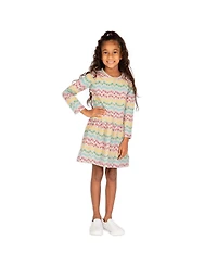 Mightly Toddler Girls Fair Trade Organic Cotton Long Sleeve Drop Waist Dress
