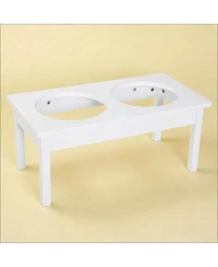 Aostirmotor 23 in. Wide Dog Bowls Elevated Feeding Station in White