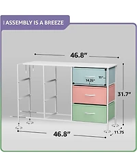 Sorbus 9 Drawers Dresser- Storage Unit with Steel Frame, Wood Top, Fabric Bins