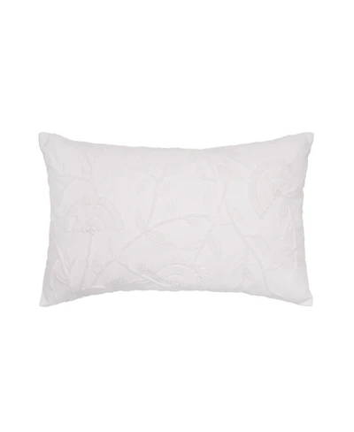 carol & frank Runa Botanical White Throw Pillow for Bed or Sofa Accent Decor