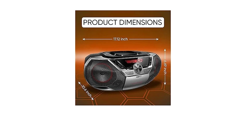 Phillips AZ700T Cd Soundmachine, Portable Stereo Boombox With 12W Sound, Usb Input For Playback, Headphone Jack, And Easy-To-Read Lcd