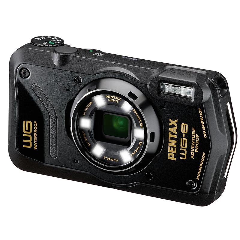 Pentax Wg-8 All-Weather Camera, Bundle with 64GB Memory Card, Case, Mt-11 Tripod, Card Reader, Software Kit