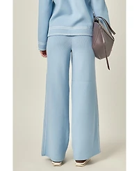 English Factory Women's Stitch-Detail Knit Long Pants