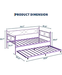 gaomon Easy Assembly Twin Size Daybed Metal Daybed Frame Space Saving, for Living Room