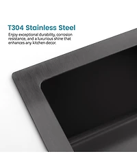 flynama 30x19inch Stainless Steel Kitchen Sink Single Bowl Undermount Workstation Handmade