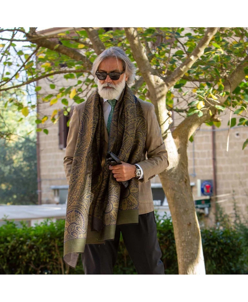 Elizabetta Men's Leone - Wool Silk Scarf for Men