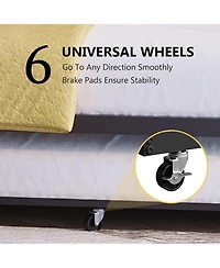 Gaomon Twin Metal Daybed with Trundle, Heart-Shaped Headboard, Upholstered Design, Space-Saving Sofa Bed