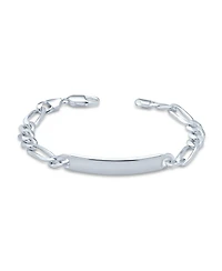 Bling Jewelry Id Identification Bracelet 6.5 Mm Figaro Chain Link .925 Sterling Silver Made Italy