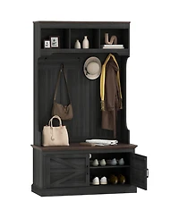 Homcom Hall Tree with Shoe Storage, Coat Rack with Shoe Bench,