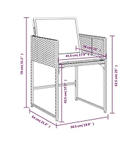 Patio Chairs with Cushions 4 pcs Beige Poly Rattan