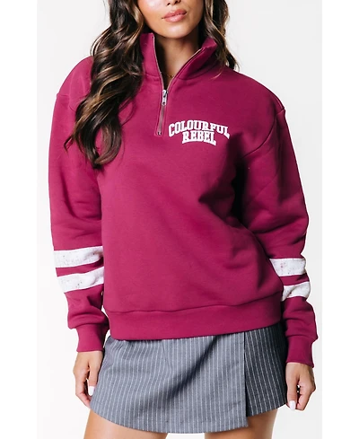 Colourful Rebel Women's Varsity Logo Relaxed Zip Sweat