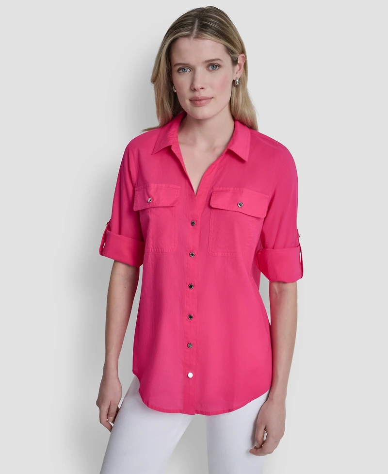 Dkny Women's Collared Neck Shirt